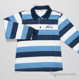 Рубашка-поло Caiba для мальчика, цвет белый / голубой