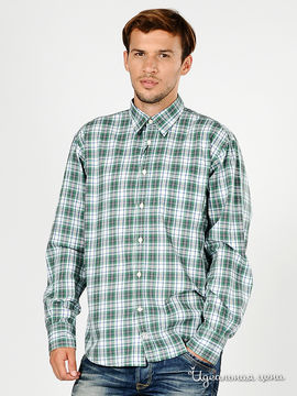 Рубашка Tom Tailor мужская, цвет белый / зеленый / синий