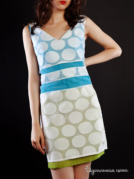 Платье FEDEL женское, цвет белый / голубой / бежевый