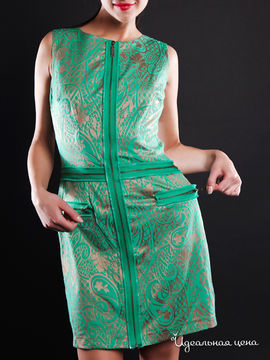Платье FEDEL женское, цвет зеленый / бежевый