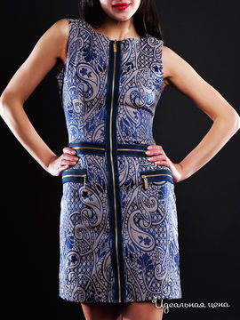Платье FEDEL женское, цвет синий / бежевый