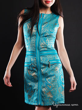 Платье FEDEL женское, цвет бирюзовый / бежевый