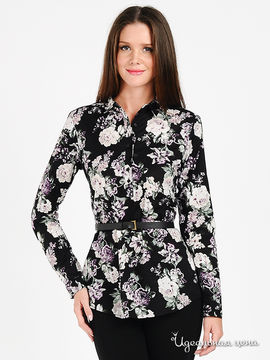 Блуза Top Secret женская, цвет черный / принт цветы