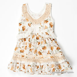 Платье Best for kids для девочки, цвет бежево-коричневый