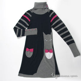 Платье Cleverly для девочки, цвет черный / серый / розовый