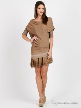 Платье Pois женское, цвет коричнево-кремовый