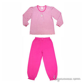 Пижама Gemelli Giocoso для девочки, цвет фуксия / принт полоска