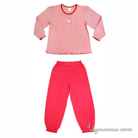 Пижама Gemelli Giocoso для девочки, цвет красный / принт полоска