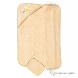 Полотенце с рукавичкой Liliput для ребенка, цвет бежевый, 78х78см