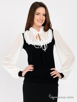 Блуза Mirella sole женская, цвет черный / белый