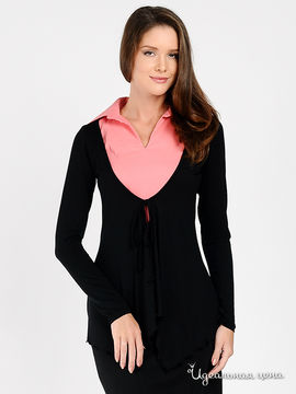 Блуза Mirella sole женская, цвет черный / коралловый