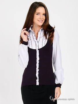 Блуза Mirella sole женская, цвет фиолетовый / белый