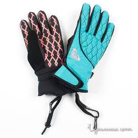 Перчатки для сноуборда и лыж Roxy женские, цвет черный / бирюзовый