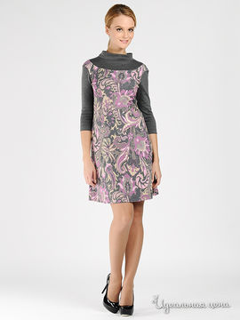 Платье Larro женское, цвет серый / розовый