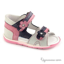 Босоножки Petit shoes для девочки, цвет серый / синий