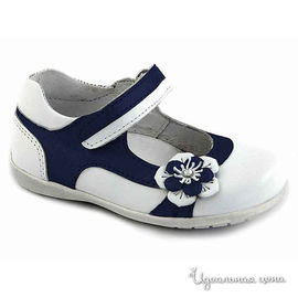 Туфли Petit shoes для девочки, цвет белый / синий