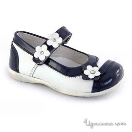 Туфли Petit shoes для девочки, цвет синий / белый