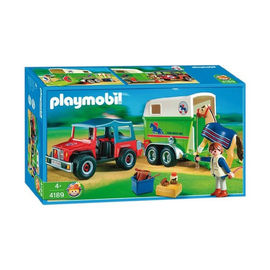 Игровой набор PLAYMOBIL Джип с фургоном для лошадей