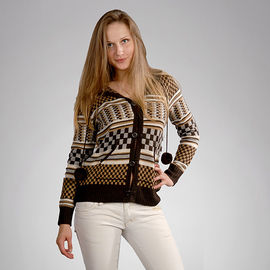 Женский свитер Checkered Paths; коричневый