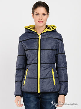 Куртка L&P женская, цвет синий меланж / лимонный