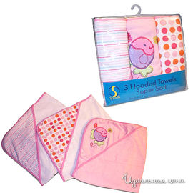 Полотенце Spasilk "РЫБКА" для ребенка, цвет нежно-розовый, 3 шт.