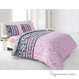 Комплект постельного белья Issimo, цвет розовый / серый, евро
