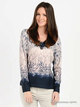 Пуловер Philippe Carat женский, цвет синий / бежевый