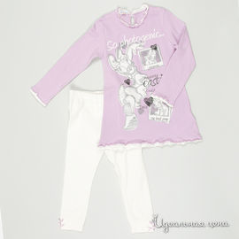 Пижама Brums для девочки, цвет лиловый / белый