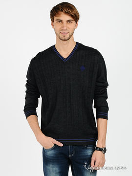 Пуловер Total Look мужской, цвет темно-серый / фиолетовый