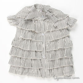 Блуза Карамелли для девочки, цвет белый / черный