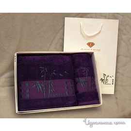 Комплект полотенец Fashion&dizayn, цвет фиолетовый, 2 предмета