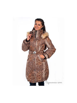 Пальто Alisaline женское, цвет коричневый / принт питон