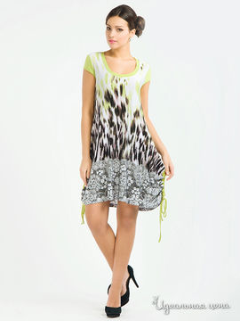 Платье Pikanto женское, цвет оливковый / мультиколор