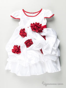 Платье Diamantina для девочки, цвет белый / вишневый