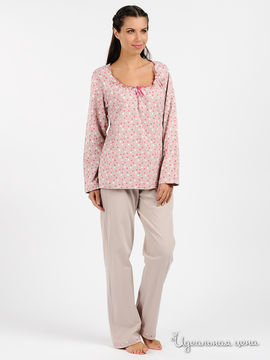 Пижама Muzzy женская, цвет серо-бежевый