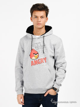 Свитшот Angry birds мужской, цвет серый меланж