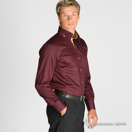 Мужская рубашка с длинным рукавом, бордо