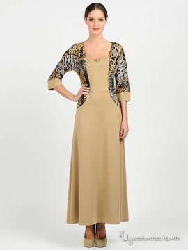 Платье Adzhedo женское, цвет песочный / мультиколор