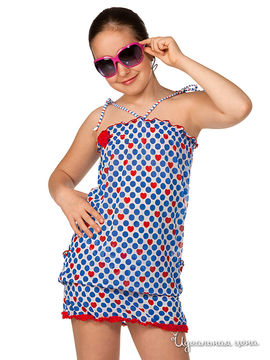 Платье пляжное Arina для девочек, цвет синий / красный / белый
