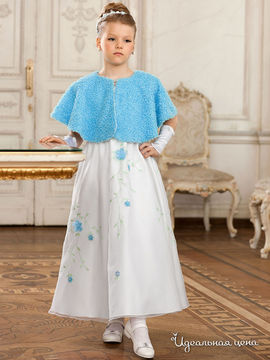 Платье Perlitta для девочек, цвет белый / небесно-голубой
