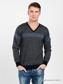 Пуловер LARIO COVALDI мужской, цвет темно-синий / серый