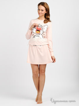 Платье домашнее Aqua (одежда) женское, цвет бледно-розовый