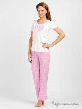 Пижама Reflections женская, цвет белый / розовый