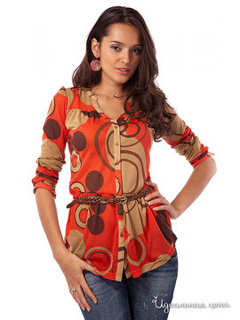 Блуза MONDIGO женская, цвет рыжий / бежевый