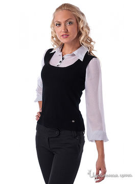 Блуза MONDIGO женская, цвет черный / белый