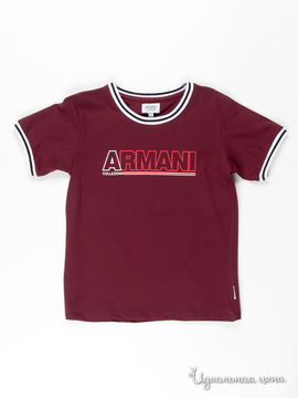 Футболка Armani junior для мальчика, цвет бордовый