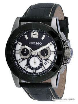 Часы SEBAGO мужские, цвет серебристо-черный