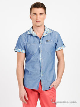 Рубашка Tom Tailor мужская, цвет синий / белый