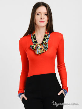 Пуловер Dino Chizari женский, цвет ярко-оранжевый / мультиколор