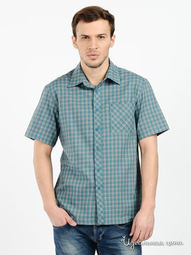 Рубашка Finn-Flare мужская, цвет темно-серый / бирюзовый